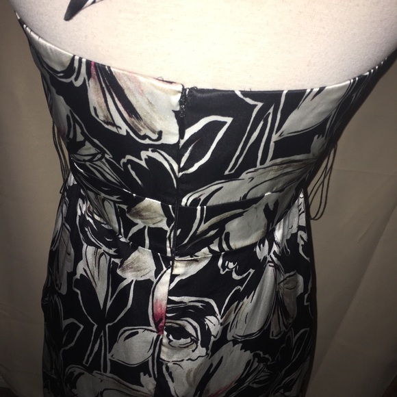 White House Black Market Floral Halter Silk Dress - Picture 6 of 8